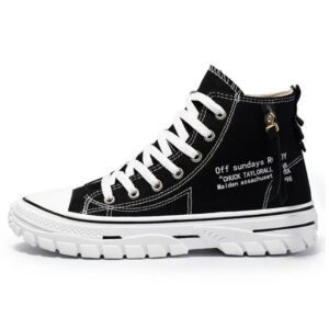 Men's Black Jeans Casual Sneakers – Canvas Partywear Shoes for Men and Boys