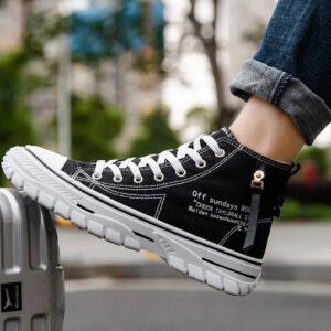 Men's Black Jeans Casual Sneakers – Canvas Partywear Shoes for Men and Boys