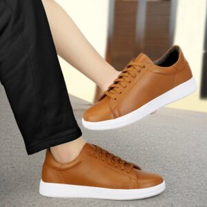 Men's Tan Plain Casual Shoes